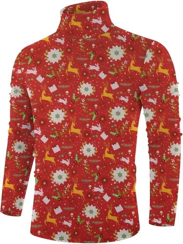 Vista 37 de Poriff - Suéter de cuello de tortuga térmico, de punto, liviano, casual, con corte entallado, para hombre Albaricoque