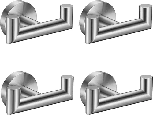 Vista 8 de Ganchos para toallas para baños, gancho de toallas de oro cepillado para cocina y baño, gancho de acero inoxidable SUS304, ganchos dobles
