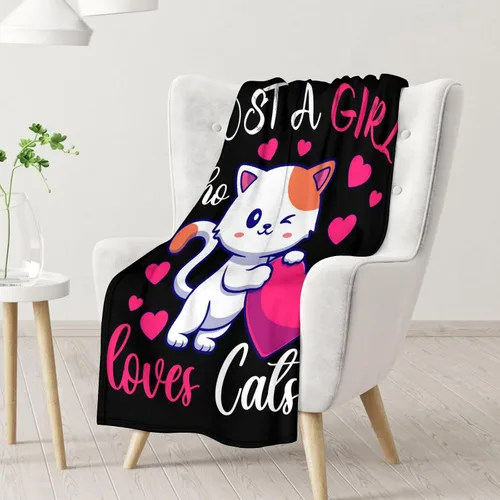 Vista 2 de Manta de gato para regalo, 30 x 40 pulgadas, bonita manta de gato para niños, mantas negras de felpa suave y esponjosa para sofá, oficina