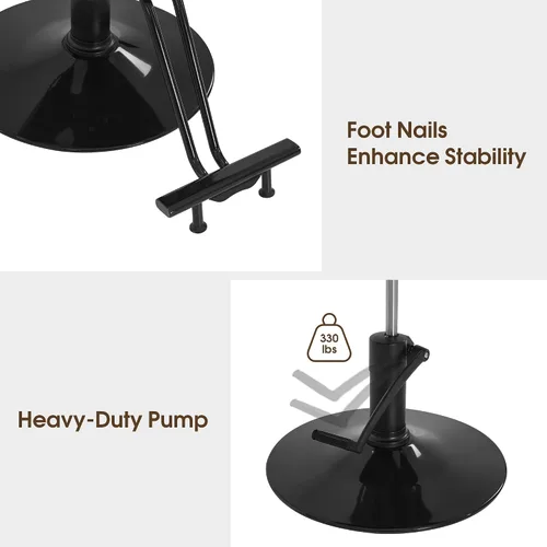 Vista 7 de BarberPub Silla de peluquería para estilista, silla de peluquería hidráulica, peluquería y salón en casa 8435 (negro)