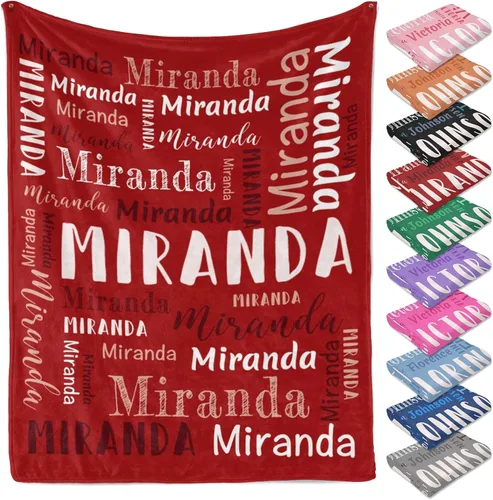 Vista 22 de Manta personalizada con texto y nombre para adultos y niños, regalo para cumpleaños, boda, día de San Valentín (30 x 40 pulgadas)