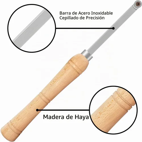 Vista 4 de Juego de herramientas de torneado de torno de madera de carburo
