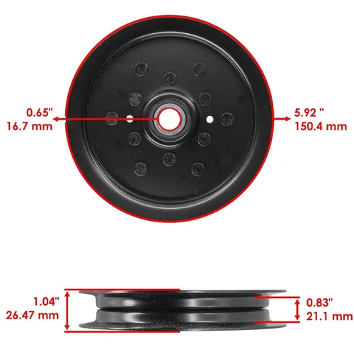 Vista 4 de Caltric Polea de cubierta tensora compatible con John Deere Z425 Z435 Z445 54" 48" AM135526