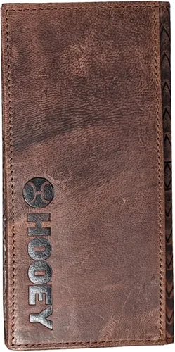 Vista 2 de HOOEY Cartera Rodeo de cuero para hombre, Azteca en relieve- Marrón