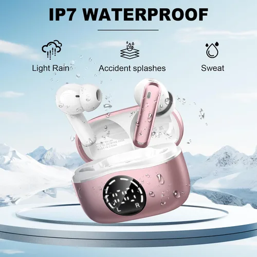 Vista 7 de Auriculares inalámbricos, auriculares Bluetooth 2025 V5.4, micrófono con cancelación de ruido ENC integrado, auriculares Bluetooth estéreo de 48
