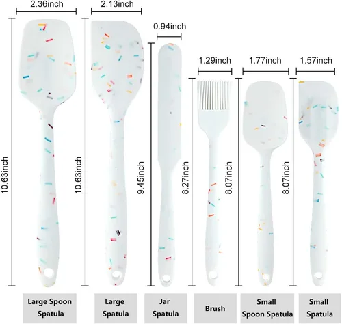 Vista 4 de SHEbaking Juego de espátulas de silicona para freidora de aire y muffins, juego de 6 piezas