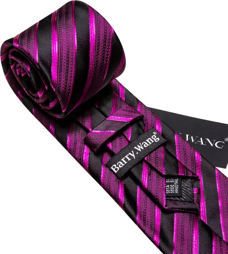 Vista 309 de Barry.Wang Juego de corbatas para hombre, corbata de seda a rayas, tejido a cuadros, gemelos formales, negocios, boda