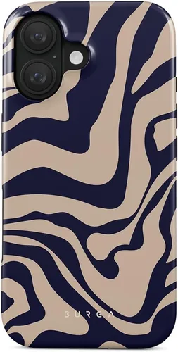 Vista 34 de BURGA-Funda p/teléfono compatible c/iPhone 14 Plus, carcasa rígida híbrida de 2 capas + Funda protectora de silicona, almendras latte a lunares