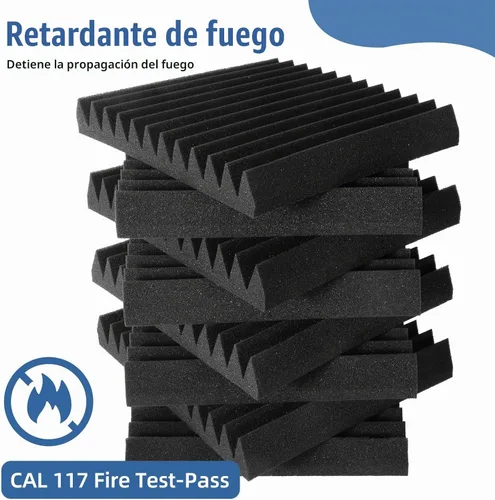 Vista 5 de Paneles acústicos de espuma para paredes, paneles absorbentes de sonido, paneles insonorizados de alta densidad resistentes al fuego para grabación