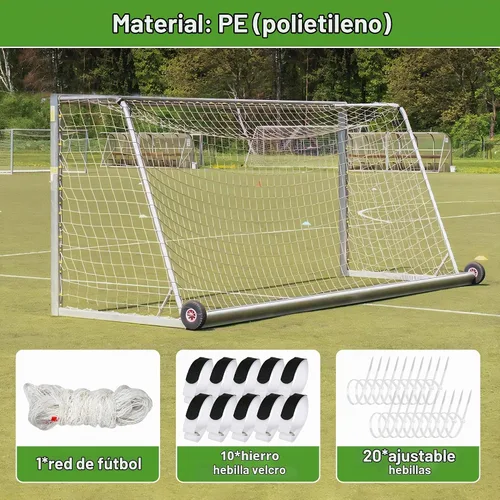 Vista 2 de 3mm Thicker Soccer Net, Full Size Soccer Goal Net, Durable Polyethylene Football Net with Installation Accessories,24 x 8ft / 18 x 6.5ft / 10 x