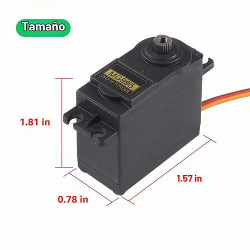 Vista 2 de Servo motor MG995 ángulo de control 180 engranaje de metal servo 44.1 lbs digital de alta velocidad servo motor para coche inteligente, robot