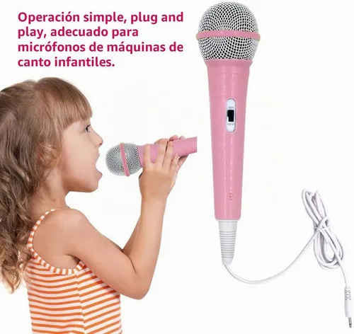 Vista 3 de EKDJKK Micrófono con cable, micrófono portátil con cable de 0.138 in, conector ligero sin batería, máquina de canto, micrófono de mano con cable