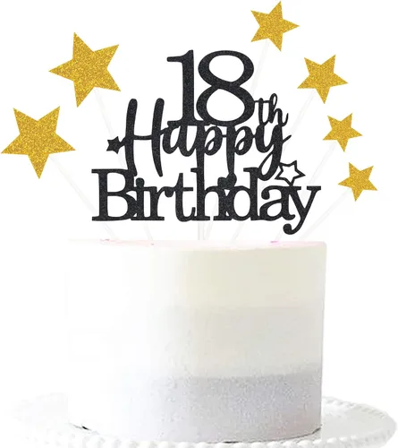 Vista 36 de Decoración brillante para tarta de primer cumpleaños feliz con estrella, adornos personalizados para tarta de 1 cumpleaños, decoraciones de fiesta