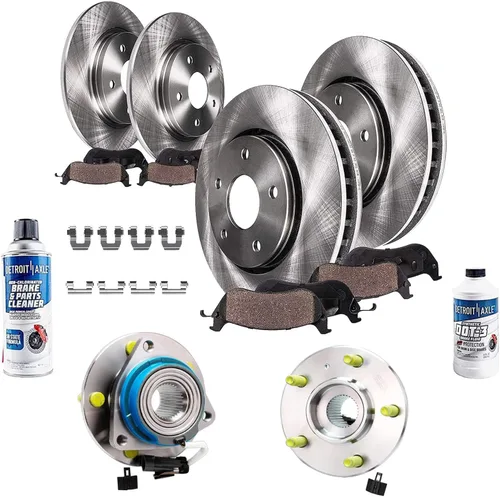 Vista 34 de Detroit Axle - Rotores de freno para Jeep Compass 2015-2022 Renegade 2016-2022 Fiat 500X 2016-2022, 2018, 2019, 2020, 2021. Reemplazo de rotores