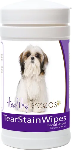 Vista 3 de Healthy Breeds Toallitas quitamanchas de lágrimas para perros para pastor australiano – Más de 100 razas – Limpiador facial de ojos – 70 toallitas