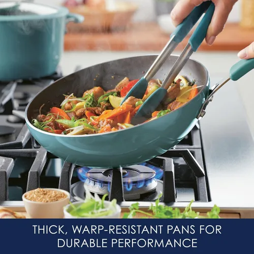 Vista 4 de Rachael Ray Sartén antiadherente Cook + Create de 10.5 pulgadas, color azul agave