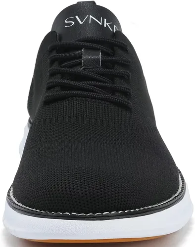 Vista 2 de SVNKE Zapatos de vestir de malla para hombre, zapatos casuales de negocios, con cordones, zapatos Oxford ligeros, transpirables, cómodos, suela