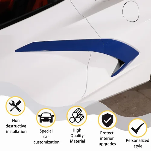 Vista 4 de CHEAYAR Cubierta de salida de aire lateral de la carrocería exterior compatible con Chevrolet Corvette C8 2020-2023, accesorios de ventilación