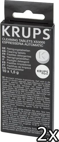 Vista 2 de KRUPS XS3000 - Tabletas de limpieza para máquinas KRUPS totalmente automáticas, Paquete de 2, Blanco