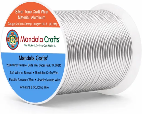 Vista 307 de Mandala Crafts - Alambre de aluminio anodizado de calibre 22 para hacer joyas - 137.2 m de alambre flexible surtido y coloreado - Doble para bonsái