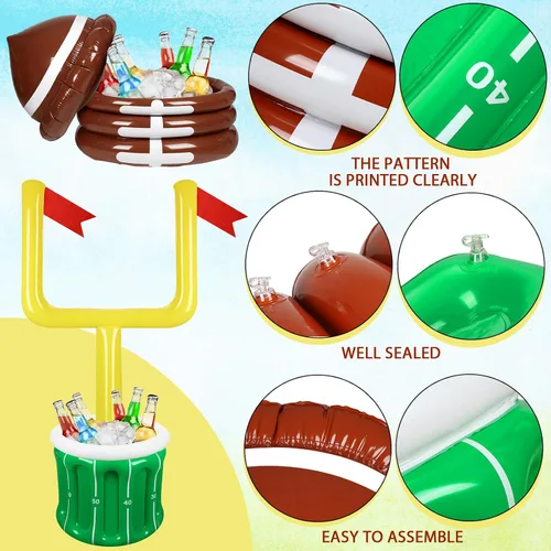 Vista 4 de Zhanmai 2 piezas inflables de fútbol enfriador de bebidas suministros de fiesta de fútbol inflable poste y soporte para piscina para fiesta temática
