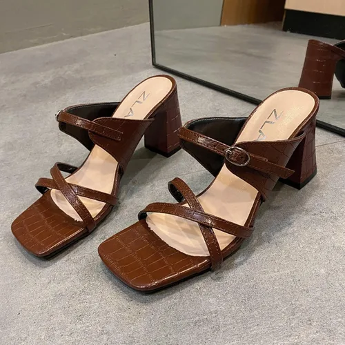 Vista 5 de Aniywn Sandalias de cuña de plataforma para mujer, tacón grueso, sandalias de tacón alto, zapatos casuales, con cordones, transpirables