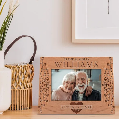 Vista 4 de Regalos de aniversario para él, ella – Marcos de fotos de amor personalizados para parejas con nombre – 4 x 6 – Regalos de San Valentín