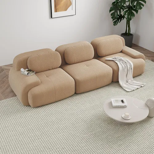 Vista 31 de Sofá sin hueso de 82 pulgadas, cómodo sofá cama de dos plazas, sofá comprimido con asiento profundo, sofá nube de pana para sala de estar