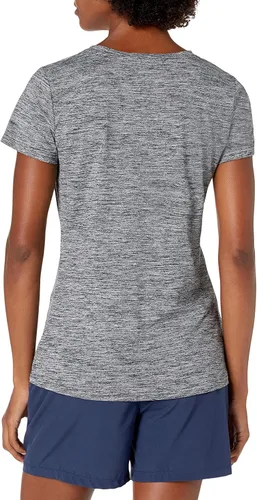 Vista 121 de Amazon Essentials Camiseta de manga corta con cuello redondo para mujer, de secado rápido, para entrenamiento, gimnasio, paquete múltiple