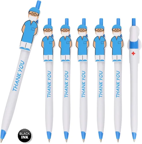 Vista 8 de Lindos bolígrafos de doctor, bolígrafos de agradecimiento y cuidado, gran idea de regalo para médicos, asistentes de personal médico, trabajadores