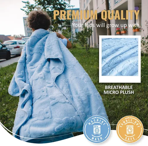 Vista 5 de BOACAY Manta de viaje para niños pequeños para avión, automóvil, manta suave para niños para guardería, almohada para niñas, niños con clip