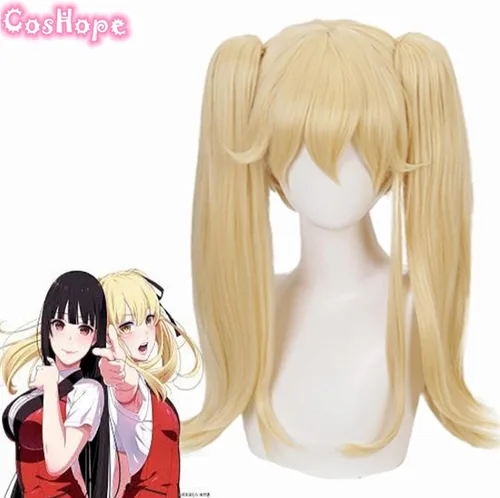 Vista 2 de SEIZIS Mary Saotome Wig Kakegurui Wig Women Golden Wig Cosplay Anime Cosplay Wigs Heat Resistant Synthetic Wigs Halloween Cosplay Coser Wig