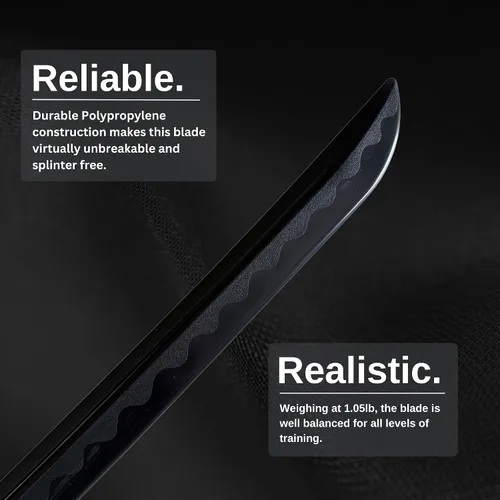 Vista 3 de E-BOGU Espada negra Katana de práctica de polipropileno (Hamon L-39)