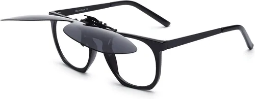 Vista 3 de JM Lentes de sol polarizados con clip sin marco, abatibles, de una pieza, para gafas graduadas