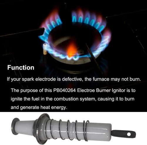 Vista 3 de 2 piezas de gas quemador de estufa de encendido PB040264 electrodo de chispa con resorte y clip compatible con Viking Range 9, 12, 15 K