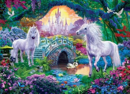 Vista 2 de EuroGraphics - Rompecabezas Unicornios en el Mundo de Hadas por Jan Patrik