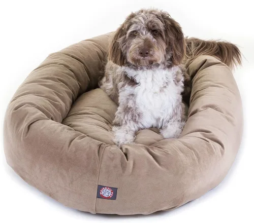 Vista 31 de Majestic Pet Cama para Perros de 52 Pulgadas de Ante Calmante Lavable 52x35x11 (Pulgadas) – Acogedora Cama Redonda para Perros con Forma de Dona