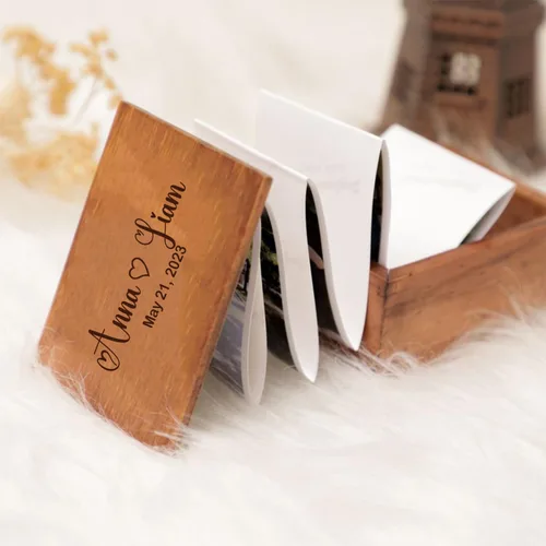Vista 5 de Álbum de fotos extraíble personalizado, Caja de fotos de madera personalizada, Colección de memoria personalizada, Regalo para amigo de la familia