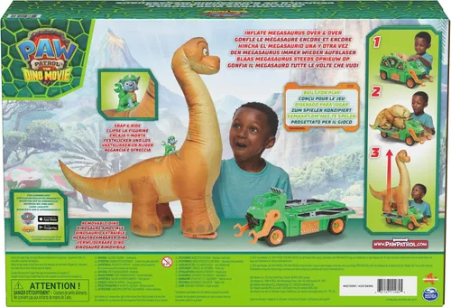 Vista 9 de PAW Patrol: The Dino Movie Megasaurus Dino Vehicle with Inflatable Toy