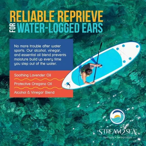 Vista 5 de Stream2Sea Water Sport - Enjuague de oídos para nadadores, buceadores y surfistas, 1 onza líquida, gotas naturales biodegradables para los oídos