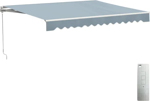 Vista 61 de Toldo Aleko retráctil, motorizado, para patio Gris