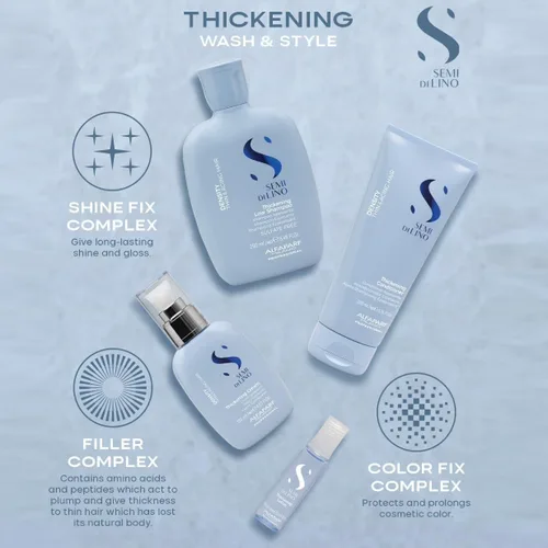 Vista 8 de Alfaparf Milano Semi di Lino - Crema espesante de densidad para cabello fino, protección térmica, construye el cuerpo, rellena el cabello, producto