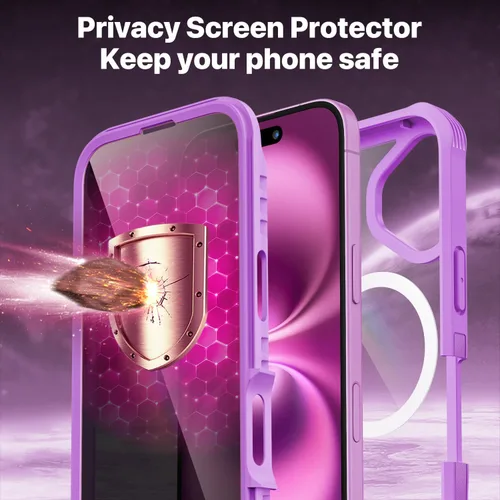 Vista 351 de CENHUFO Funda de privacidad para iPhone 11 Pro, funda de cuerpo completo con protector de pantalla de privacidad de vidrio templado 9H integrado