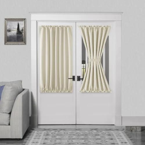 Vista 189 de DWCN Cortinas para Puertas Francesas – Cortinas opacas térmicas con bolsillo para barra para puertas con ventana de cristal, puertas de cocina