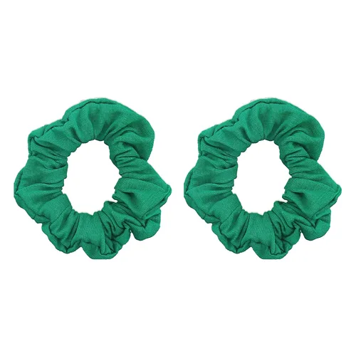 Vista 23 de Juego de 2 bandas lisas para el cabello Hair Ties for Ponytails & Buns, Soft Cotton Fabric, Gentle No-Crease Hold, for Thick and Thin Hair