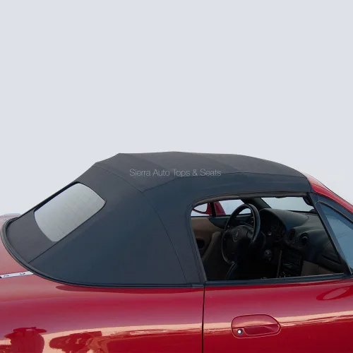 Vista 6 de Sierra Auto Tops & Seats Parte superior convertible para Mazda Miata MX5 1990-2005 - Negro, vinilo Cabrio - Reemplazo sin cremallera con ventana