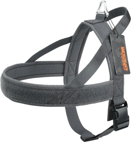 Vista 8 de EXCELLENT ELITE SPANKER Arnés sin tirones, arnés de nailon para perro, arnés ajustable para perros pequeños, arnés acolchado, entrenamiento para BLK