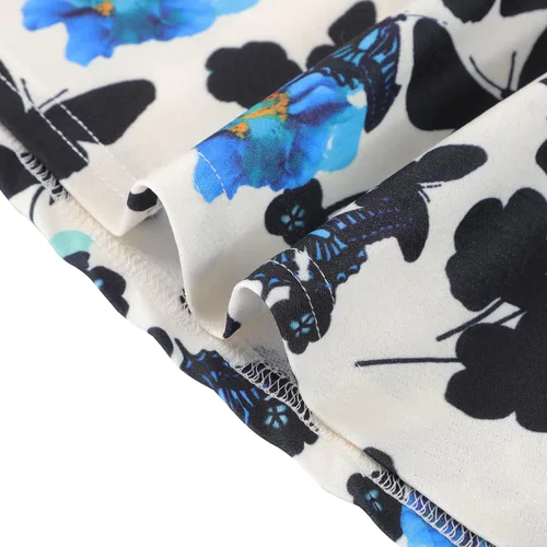 Vista 5 de IHOT - Vestidos para fiestas de cóctel de estilo casual, con vuelo, acampanados, con volantes, estampado floral y vintage para mujer, con bolsillos