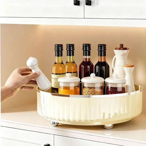 Vista 3 de Lazy Susan - Organizador giratorio de 10.6 pulgadas para armario de cocina, refrigerador, mesa, despensa, organizador de condimentos de especias