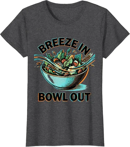 Vista 13 de Breeze In Bowl Out Breezy Bowl Design T-Shirt White